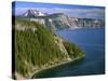 OR, Crater Lake NP. Conifer pollen accumulates on surface of Crater Lake at Cleetwood Cove-John Barger-Stretched Canvas