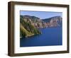 OR, Crater Lake NP. Evening view from north rim of Crater Lake south towards Sentinel Rock-John Barger-Framed Photographic Print