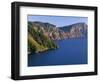 OR, Crater Lake NP. Evening view from north rim of Crater Lake south towards Sentinel Rock-John Barger-Framed Photographic Print