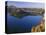 OR, Crater Lake NP. Sunrise light on Wizard Island, view south from Merriam Point-John Barger-Stretched Canvas