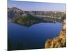 OR, Crater Lake NP. Sunrise light on Wizard Island, view south from Merriam Point-John Barger-Mounted Photographic Print