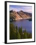 OR, Crater Lake NP. Sunrise on west rim of Crater Lake with The Watchman and Hillman Peak-John Barger-Framed Photographic Print