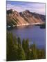 OR, Crater Lake NP. Sunrise on west rim of Crater Lake with The Watchman and Hillman Peak-John Barger-Mounted Photographic Print