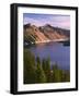 OR, Crater Lake NP. Sunrise on west rim of Crater Lake with The Watchman and Hillman Peak-John Barger-Framed Photographic Print