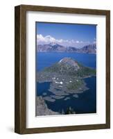 OR, Crater Lake NP. View east across Crater Lake from directly above Wizard Island-John Barger-Framed Photographic Print