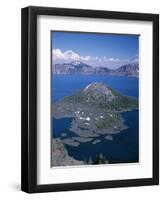 OR, Crater Lake NP. View east across Crater Lake from directly above Wizard Island-John Barger-Framed Photographic Print