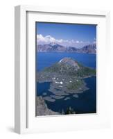 OR, Crater Lake NP. View east across Crater Lake from directly above Wizard Island-John Barger-Framed Photographic Print