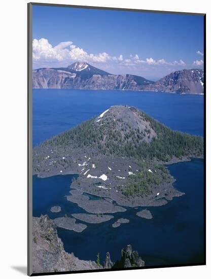 OR, Crater Lake NP. View east across Crater Lake from directly above Wizard Island-John Barger-Mounted Photographic Print