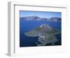 OR, Crater Lake NP. View east across Crater Lake from directly above Wizard Island-John Barger-Framed Photographic Print