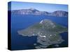 OR, Crater Lake NP. View east across Crater Lake from directly above Wizard Island-John Barger-Stretched Canvas