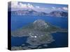 OR, Crater Lake NP. View east across Crater Lake from directly above Wizard Island-John Barger-Stretched Canvas