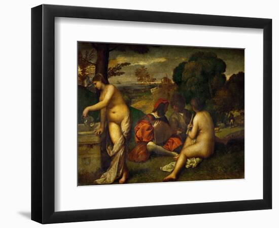 Or Giorgione, Concert in the Open Air-Titian (Tiziano Vecelli)-Framed Giclee Print