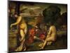 Or Giorgione, Concert in the Open Air-Titian (Tiziano Vecelli)-Mounted Giclee Print