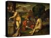 Or Giorgione, Concert in the Open Air-Titian (Tiziano Vecelli)-Stretched Canvas