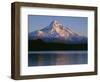 OR, Mount Hood NF. Sunset light on north side of Mount Hood with first snow of autumn-John Barger-Framed Photographic Print