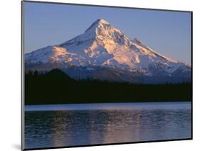 OR, Mount Hood NF. Sunset light on north side of Mount Hood with first snow of autumn-John Barger-Mounted Photographic Print