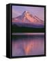 OR, Mount Hood NF. Sunset light reddens north side of Mount Hood with first snow-John Barger-Framed Stretched Canvas