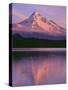 OR, Mount Hood NF. Sunset light reddens north side of Mount Hood with first snow-John Barger-Stretched Canvas