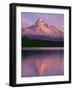 OR, Mount Hood NF. Sunset light reddens north side of Mount Hood with first snow-John Barger-Framed Photographic Print