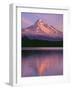 OR, Mount Hood NF. Sunset light reddens north side of Mount Hood with first snow-John Barger-Framed Photographic Print