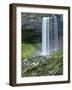 OR, Mount Hood NF. Tamanawas Falls with moss-covered rocks at it's base is formed-John Barger-Framed Photographic Print