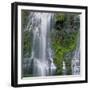 OR, Willamette NF. Three Sisters Wilderness, Lower Proxy Falls displays multiple cascades-John Barger-Framed Photographic Print