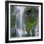 OR, Willamette NF. Three Sisters Wilderness, Lower Proxy Falls displays multiple cascades-John Barger-Framed Photographic Print