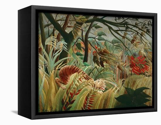 Orage tropique avec un tigre-Tiger in a tropical storm,1891. Canvas,129,8 x 161,9 cm NG 6421.-Henri Rousseau-Framed Stretched Canvas