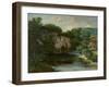 Oraguy Rock (La Roche Oraguay, Vallon De Maisieres, Doubs), 1860-Gustave Courbet-Framed Giclee Print