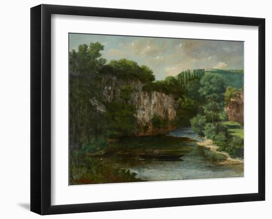 Oraguy Rock (La Roche Oraguay, Vallon De Maisieres, Doubs), 1860-Gustave Courbet-Framed Giclee Print