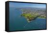 Orakei Wharf and Bastion Point, Auckland, North Island, New Zealand-David Wall-Framed Stretched Canvas