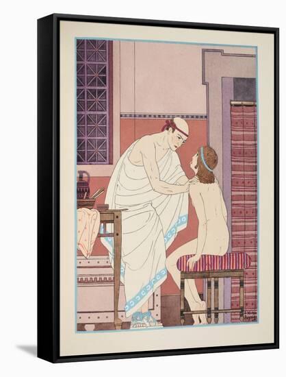 Oral Examination, Illustration from 'The Works of Hippocrates', 1934 (Colour Litho)-Joseph Kuhn-Regnier-Framed Stretched Canvas