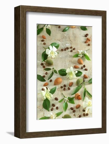 Orange and Almond Blossom, Coffee Beans and Almonds-Jocelyn Demeurs-Framed Photographic Print