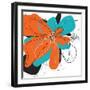 Orange and Aqua-Jan Weiss-Framed Art Print