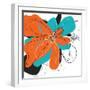 Orange and Aqua-Jan Weiss-Framed Art Print