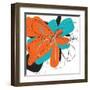 Orange and Aqua-Jan Weiss-Framed Art Print