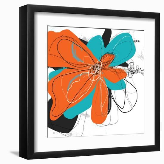 Orange and Aqua-Jan Weiss-Framed Art Print