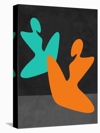 Orange and Blue Girls-Felix Podgurski-Stretched Canvas