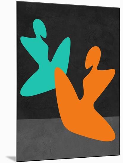 Orange and Blue Girls-Felix Podgurski-Mounted Art Print