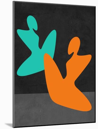 Orange and Blue Girls-Felix Podgurski-Mounted Art Print