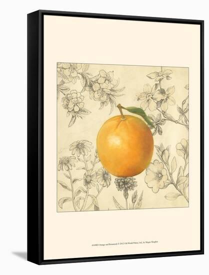Orange and Botanicals-Megan Meagher-Framed Stretched Canvas