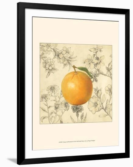 Orange and Botanicals-Megan Meagher-Framed Art Print