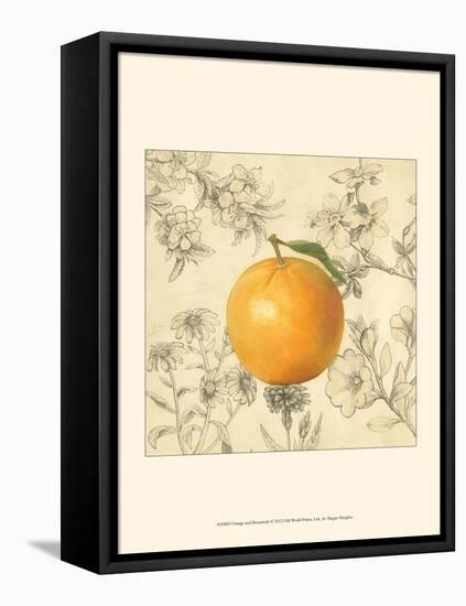 Orange and Botanicals-Megan Meagher-Framed Stretched Canvas