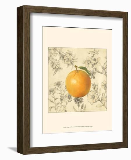 Orange and Botanicals-Megan Meagher-Framed Art Print