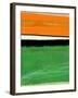 Orange and Green Abstract 1-NaxArt-Framed Art Print