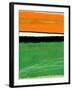 Orange and Green Abstract 1-NaxArt-Framed Art Print