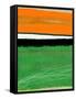 Orange and Green Abstract 1-NaxArt-Framed Stretched Canvas