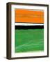 Orange and Green Abstract 1-NaxArt-Framed Art Print