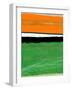 Orange and Green Abstract 1-NaxArt-Framed Art Print