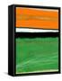 Orange and Green Abstract 1-NaxArt-Framed Stretched Canvas